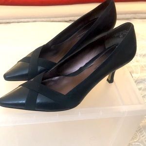 Black Cross Front Heels